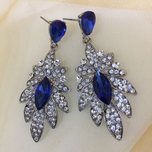 Firework Dangle Blue Sapphire Fashion Earrings